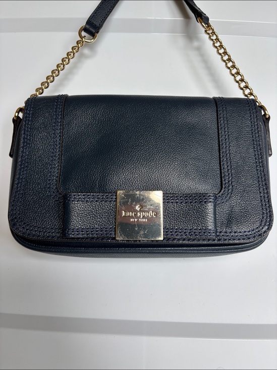 kate spade Handbags - Kate Spade Primrose Hill Little Kaelin Bow Navy leather purse bag crossbody.